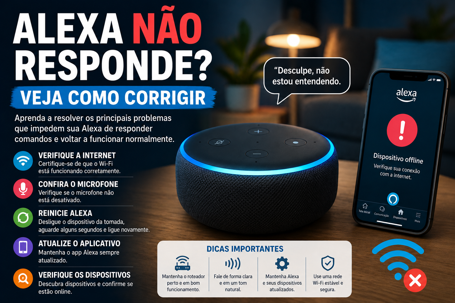 Alexa não responde.