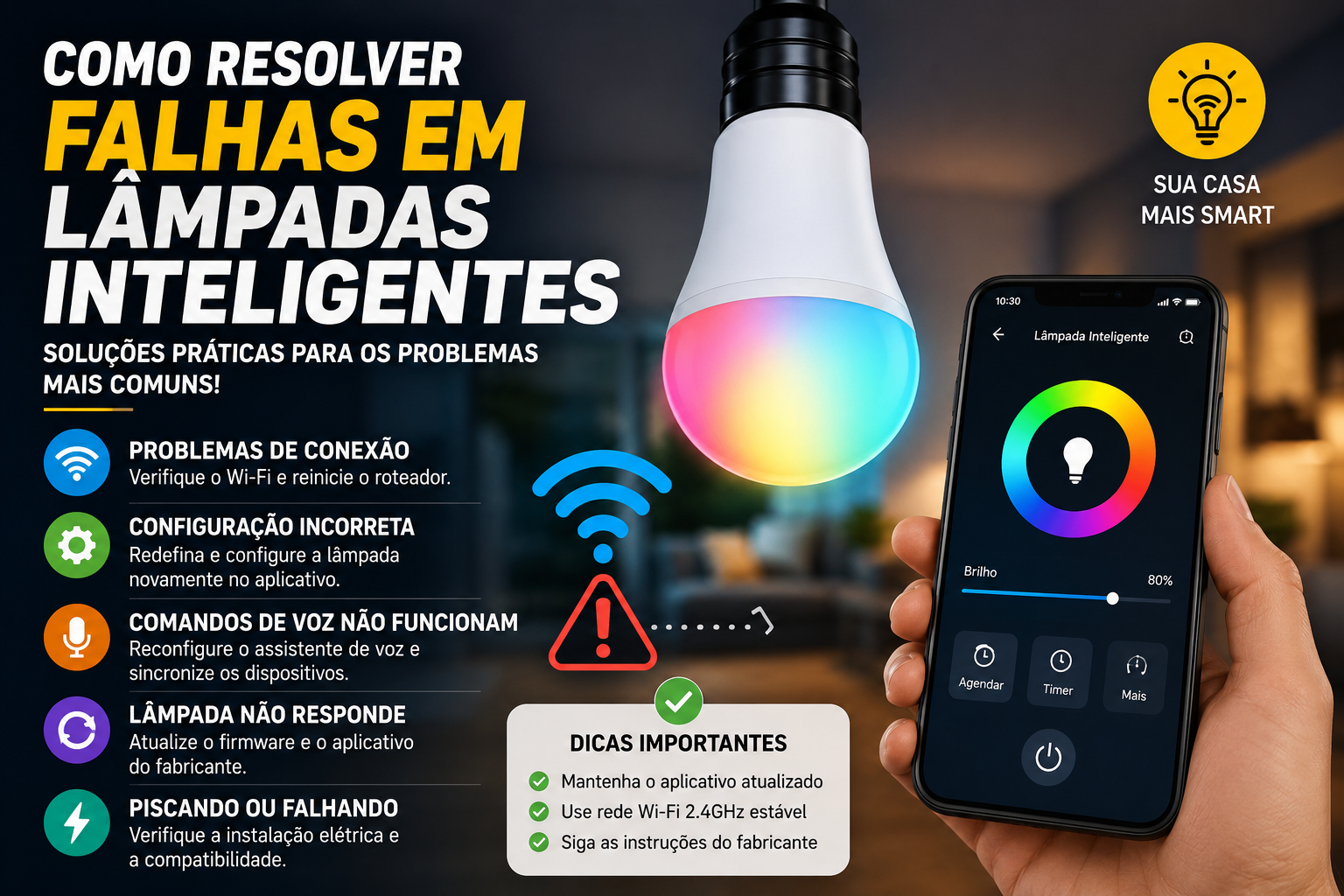Como resolver falhas em lâmpada